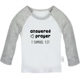 thumbnail image 2 of iDzn Answered Prayer Funny T shirt For Baby, Newborn Babies T-shirts, Infant Tops, 0-24M Kids Graphic Tees Clothing (Long Gray Raglan T-shirt, 18-24 Months), 2 of 5