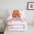 thumbnail image 5 of Manfei Kawaii Capybara Queen Comforter Set,Sweet Heart Print Comforter Sets Queen,Pink,Pink Reversible,3 Pieces,1 Comforter and 2 Pillowcases, 5 of 7