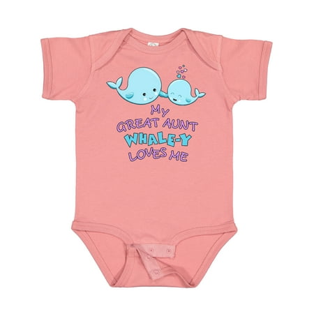 

Inktastic My Great Aunt Whale-y Loves Me Gift Baby Boy or Baby Girl Bodysuit
