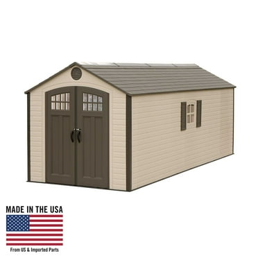 Lifetime Lockable DIY Polyethylene Storage Shed, 146.4 sq. ft., 8' x 20', Tan & Brown (60120)