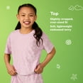 thumbnail image 4 of Saint Eve Kids Girls 2 Piece Summer Outfits - Cute, Soft, Lightweight Terry T Shirt and Shorts Set for Kids - Blue Smiley, X-Small (4/5), 4 of 6