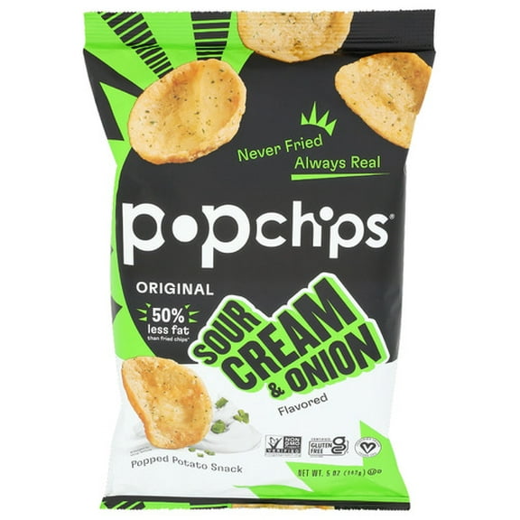 Pack of 12 Popchips Chips Sour Cream & Onion 5 oz
