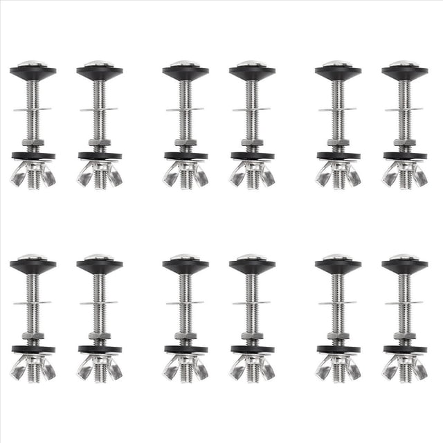 Paquete de 12 Kits de Pernos de Tanque de Inodoro una TazóN Kit de Pernos de , Accesorio de FijacióN de Inodoro de Acero Inoxidable con Juntas Dobles