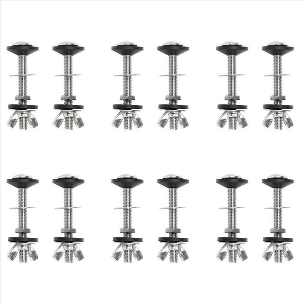 Paquete de 12 Kits de Pernos de Tanque de Inodoro una TazóN Kit de Pernos de , Accesorio de FijacióN de Inodoro de Acero Inoxidable con Juntas Dobles
