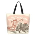 thumbnail image 1 of Balery Combine harvester working with tractor Bolsa Tote Estilo Estético con Cremalleras, Bolsa de Hombro, Bolsa de Compras Grande y Plegable, 1 of 8