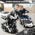 thumbnail image 6 of Wupuaait 2.4Ghz Transform Rc Cars 1:18 Scale Remote Control Car Transforming Robot, One-Button Deformation 360° Rotation Car Toy Gifts for Boys 3-12, Police, 6 of 6