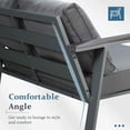 thumbnail image 3 of RoyalCraft 3-Seat Aluminum Outdoor Patio Sofa Furniture Set With Faux Wooden, Aluminum Outdoor Loveseat Sofa Chair Conversation Furniture With Removable Cushions, Gray, 3 of 9