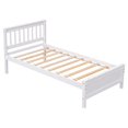 thumbnail image 5 of 2-Pieces Bedroom Furniture Sets, Twin Size Platform Bed Frame with Headboard and Footboard, Nightstand with Storage Drawer, White, 5 of 7