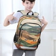 thumbnail image 6 of FORMRS Unisex School Backpack 17" Student Travel Bag with Laptop Compartment, Abstract Wavy Landscape, 6 of 7