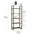 thumbnail image 6 of Dextrus 5-Tier Bookshelf Sturdy Wood Storage Bookcase Shelves with Metal Frame Plant Display for Living Room Office, Rustic Brown, 6 of 6