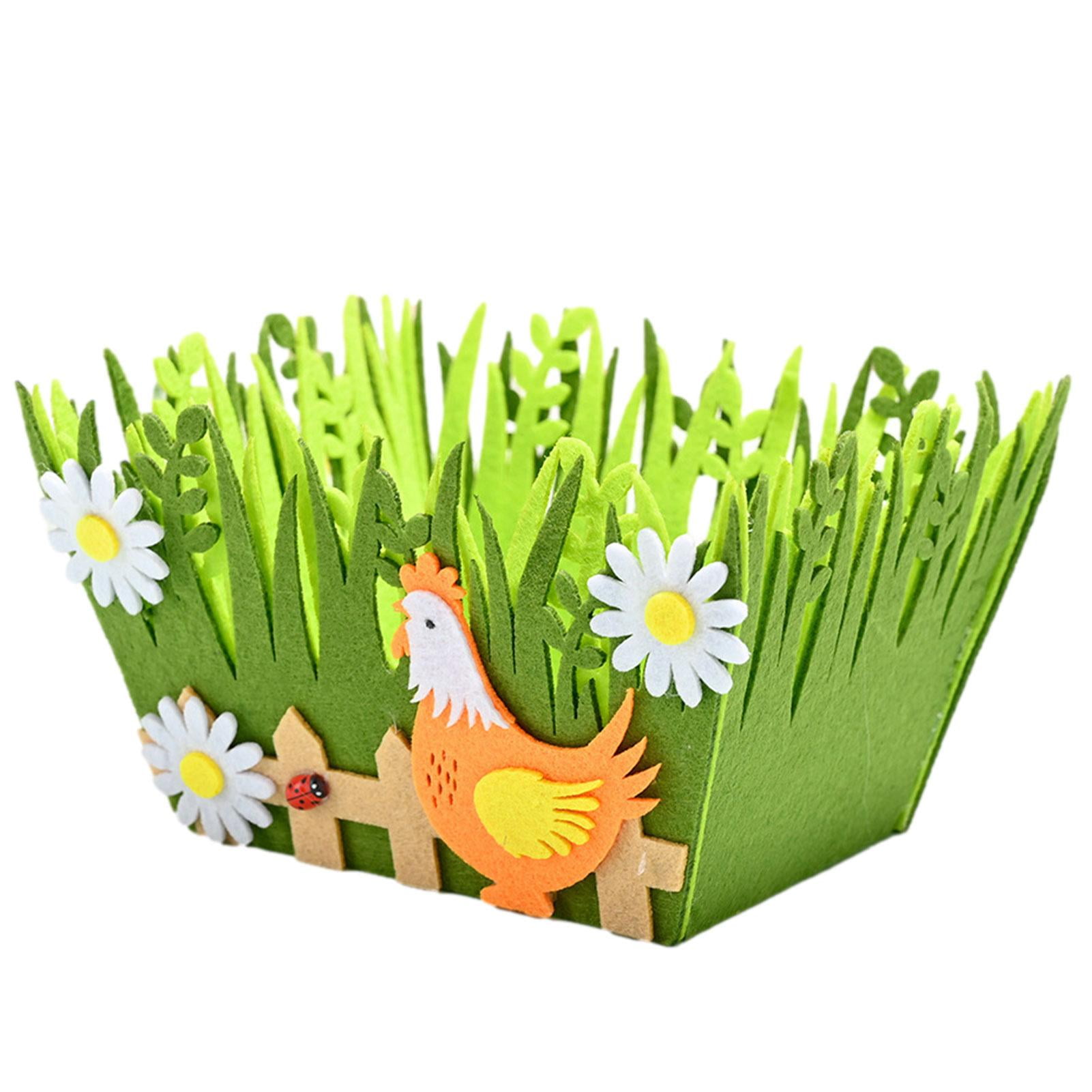 Facaimo Easter Eggs Hunt Basket Nonwoven Fabric Square Small Empty Baskets Easter Decoration