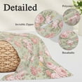 thumbnail image 3 of Pink Flowers Pillow Covers 16"x24", Green Country Botanical Floral Leaves Soft Brushed Microfiber Breathable Throw Pillow Covers, Decorative Pillowcase with Zipper for Couch Sofa Bedroom Living Room, 3 of 9