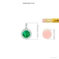 thumbnail image 3 of ANGARA Natural Round Emerald Dangle Pendant with Diamond Halo in 14K White Gold for Women (Size-5mm) | May Birthstone, Birthday, Anniversary, Jewelry Gift for Women | Natural Emerald Necklace, 3 of 8