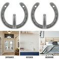 thumbnail image 2 of Raindrops 4 Pcs Horseshoe Hooks Set Iron Retro Wall Mounting for Study Organization, 2 of 8