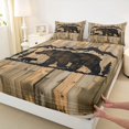 thumbnail image 3 of Homewish Bear Silhouette King Sheet Set (4-Piece) Barn Door Farmhouse Decor For Boys Kids, 3 of 7