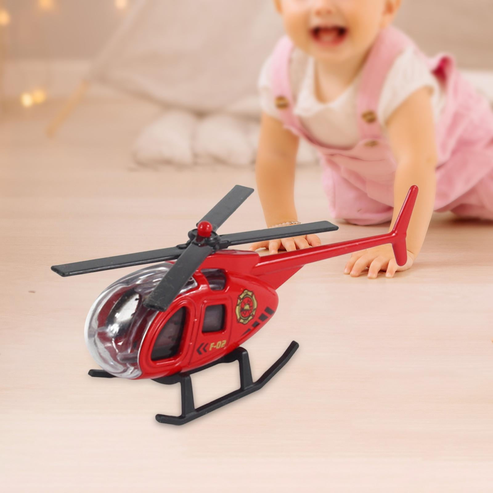 Petit Hélicoptère En Alliage Moulé Sous Pression Pour Garçons Et Filles Cadeau D'Anniversaire Avion Jouet Blanc