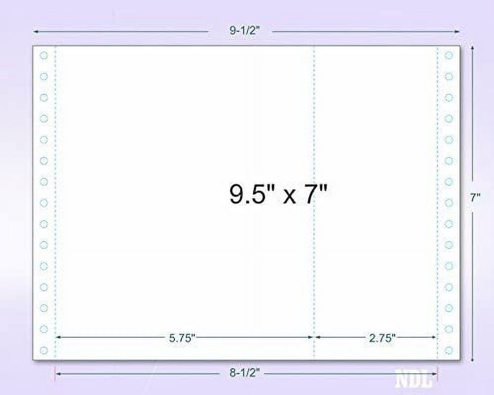 9-1/2 x 7" 1 Part Continuous Paper with Extra Vertical Perforation