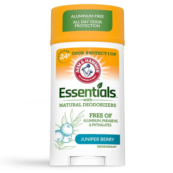 ARM & HAMMER Essentials Deodorant, Juniper Berry, Made with Natural Deodorizers, 2.5 oz