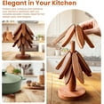 thumbnail image 4 of Wooden Trivets for Hot Dishes - Heat Resistant Hot Pads for Kitchen, Tree Shaped Wood Trivet Set of 4 with Stand, Walnut Wooden Kitchen Accessories for Pots and Bowls, 4 of 7