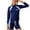#0012-Navy, variant on 3-14 Years Kids Two Piece Student Swimsuit Set Long Sleeve Top Shorts Conservative UV Protection Swimwear for Boys Girls Beach Surfing