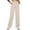 6# Beige, variant on Summer Linen Pants for Women Wide Leg Elastic Waist Casual Beach Vacation Lounge Wear Dressy Flowy Plus Size Trouser Coffee L
