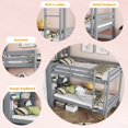 thumbnail image 6 of Bellemave Twin over Twin Bunk Bed with Bookcase Headboard Convertible Rubber Wood Bunk Bed with Ladders and Storage Shelves, Detachable Bunk Bed Frame , Gray, 6 of 10