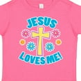 thumbnail image 4 of Inktastic Easter Jesus Loves Me with Cross and Flowers Boys or Girls Toddler T-Shirt, 4 of 5