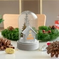 thumbnail image 3 of Christmas in A Bottle Glass Lamp, LED Illuminated Holiday Decor with Detailed Snow Scene, Wood Base, Plug-In Operation, Festive Home Decoration, 3 of 6