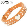 thumbnail image 2 of Correa de cuero con remaches de corazón brillante con diamantes de imitación de 2 filas para collar de perro de tamaño pequeño, 2 of 5