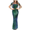 thumbnail image 2 of Women Dresses Plus V-neck Sequin Sexy Sleeveless Leggings Dresses Fashion Dresses Green Trendy Skirt Size L, 2 of 9