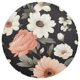 thumbnail image 3 of Flowers Floral on Black Round Plate Mats Non-Slip Place Mat Washable PVC Table Mats Set of 4 Heat Resistant Table Decoration for Kitchen Dining, 3 of 7