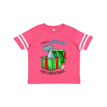 

Inktastic I Want a Dinosaur for Christmas in Green and Red Gift Box Gift Toddler Boy or Toddler Girl T-Shirt