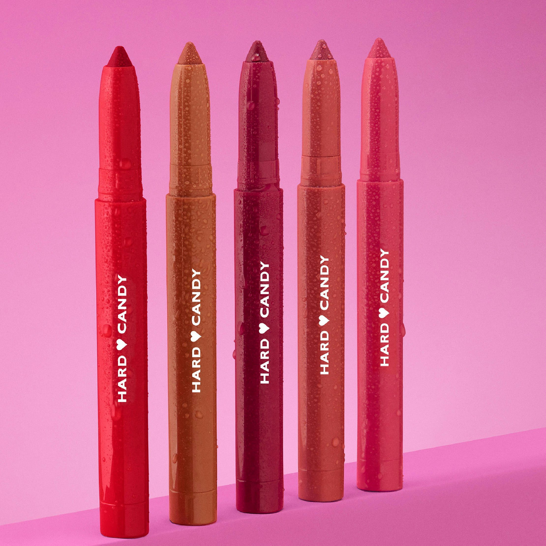 Hard Candy Lip Shine Lipstick Honeycomb, Berry Lip Color, Hydrating Lip Liner, Built-in Sharpener