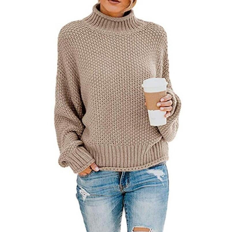 turtleneck chunky knit sweater