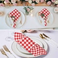 thumbnail image 2 of Red White Plaid Cloth Napkins, Modern Farmhouse Buffalo Check Gingham Washable and Reusable Dinner Napkins Set of 4, Table Napkin for Kitchen Party Birthday Wedding Hotel Housewarming 20"x20", 2 of 8