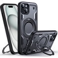 thumbnail image 1 of Diseñado para Funda Magnética para iPhone 15, Compatible con Magsafe, Prueba de Caída de 10 pies Resistente y Resistente, Soporte de Anillo Giratorio 360, Funda de Teléfono de Protección, 1 of 7