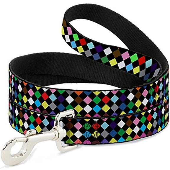 Buckle-Down DL-W30402 Diamonds Black Multi Color Dog Leash