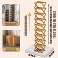 thumbnail image 2 of The 9-Tier No-Assembly Bamboo Rack, 2026 New Foldable Vertical Storage Organizer, Eco-Friendly, Durable, and Beautiful, No Installation Required, for Entryway Closet Dorm (Brown,10 Tier), 2 of 8