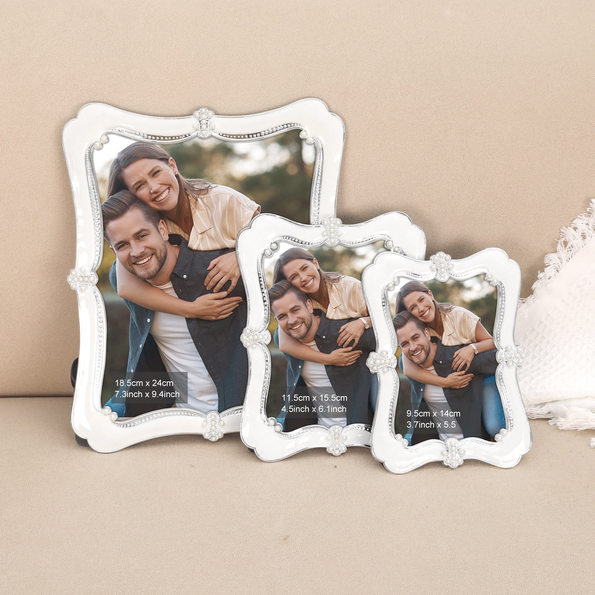 Unique Bargains Picture Frame Pearl Plated Photo Frame for Tabletop Display Gold 4x6/5x7