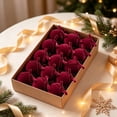 thumbnail image 3 of 15 PCS Velvet Christmas Ornaments Set, Shatterproof Flocked Ball Ornaments with Bow Hanging Ribbon, Gift-Boxed Christmas Tree Decor for Holiday Home Decoration, 3.15", 3 of 9