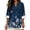 Flower Butterfly Blue, variant on FKELYI Faux Linen Shirts for Women Summer Blouse Art Boho Palm Tree Fish Print V-Neck 3/4 Sleeve Casual Top Soft Loose Fit Business Casual Outfits for Ladies, 5XL