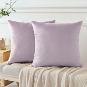 Set of 2 Light Purple Decorative Pillow Covers 16x16 Cushion Sofa Decor