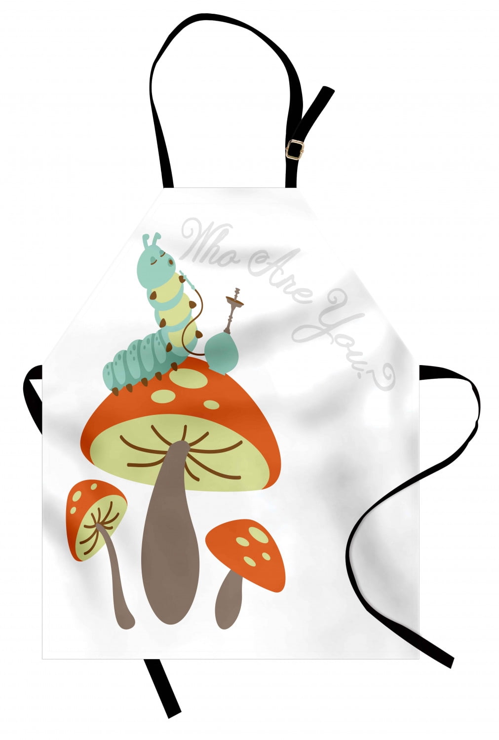 Alice In Wonderland Apron Hookah Smoking Caterpillar Sitting On A Mushroom And Asking Who Are You Unisex Kitchen Bib With Adjustable Neck For Cooking Gardening Adult Size Multicolor By Ambesonne Walmart Com