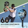 thumbnail image 2 of CAMEWIN Raqueta de Pádel con Funda de Pádel Profesional con Superficie de Fibra de Carbono y Núcleo de Espuma Flexible de Memoria EVA para Principiantes con Cubierta, 2 of 8