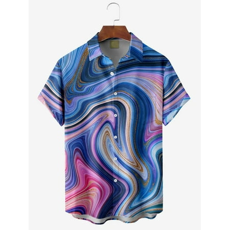 

MLFU Tie-Dye Teens Mens Casual Button-Down Short Sleeve Shirts Graphic Print Tee Shirts Relaxed-Fit Polo Shirts Sizes Kids-Adult Unisex
