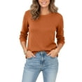 thumbnail image 6 of Cotton Sweaters for Women Lightweight Crewneck Ribbed Knit Long Sleeve Pullover Sweater 2026 S-2XL, 6 of 9