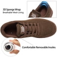thumbnail image 3 of Ecetana Sneakers for Women Suede Low-Top Shoes Casual Lace-Up Walking Shoes with Non-Slip, 3 of 7