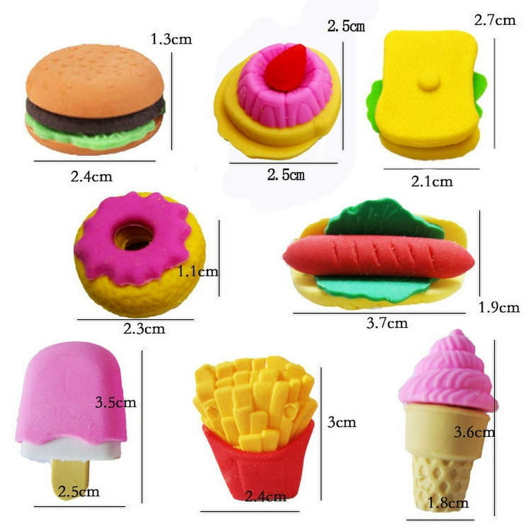 Food Erasers For Desk Pets, Puzzle Erasers, Take Apart Pencil