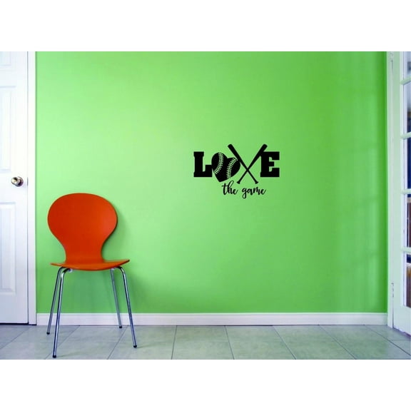 Custom Decals Love The Game Wall Art Size: 14 X 28 Inches Color: Black