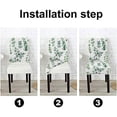 thumbnail image 3 of Floral Chair Covers Watercolor Eucalyptus Round Leaves Silver Background Chair Covers Set of 4 for Dining Room Dining Chair Slipcover Washable Removable for Kitchen Hotel Universal Size, 3 of 4
